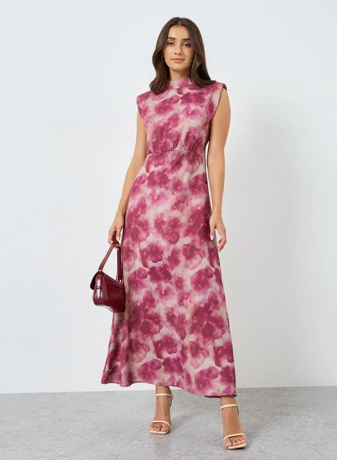 Styli  Women Floral Print Sleeveless Midi Dress for Women | Best Price UAE